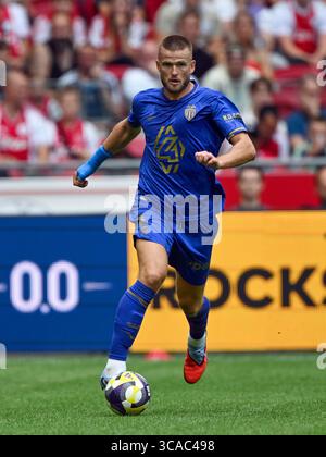 AMSTERDAM - Eric Dier von AS Monaco während des Übungsspiels zwischen Ajax Amsterdam und AS Monaco in der Johan Cruijff Arena am 3. August 2025 in Amsterdam, Niederlande. ANP | Hollandse Hoogte | GERRIT VAN KEULEN Stockfoto