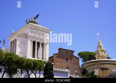 Das Nationaldenkmal Victor Emmanuel II. („Il Monumento Nazionale a Vittorio Emanuele“) in Rom, Italien Stockfoto