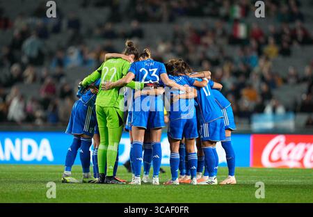 Juli 2023: . Italienisches Team bei einem Spiel der Gruppe G - FIFA Frauen-Weltmeisterschaft Australien und Neuseeland 2023, Italien gegen Argentinien, in Eden Park, Auckland, Neuseeland. Kim Price/CSM (Kreditbild: © Kim Price/CSM via ZUMA Press Wire) Stockfoto