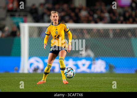 11. August 2023: Nathalie Bjorn (Schweden) kontrolliert den Ball während eines Spiels , AT , . Kim Price/CSM (Kreditbild: © Kim Price/CSM via ZUMA Press Wire) Stockfoto