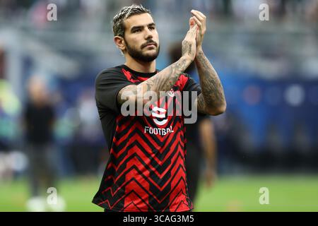 19. September 2023, Mailand, LOMBARDEZ, Italien: THEO HERNANDEZ Nr. 19 des Teams AC MAILAND während des Gruppenspiels der UEFA Champions League zwischen AC Mailand und Newcastle United am Dienstag, den 19. September 2023 im Stadio San Siro, Italien (Foto: © Mickael Chavet/ZUMA Press Wire) Stockfoto