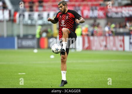 19. September 2023, Mailand, LOMBARDEZ, Italien: THEO HERNANDEZ Nr. 19 des Teams AC MAILAND während des Gruppenspiels der UEFA Champions League zwischen AC Mailand und Newcastle United am Dienstag, den 19. September 2023 im Stadio San Siro, Italien (Foto: © Mickael Chavet/ZUMA Press Wire) Stockfoto