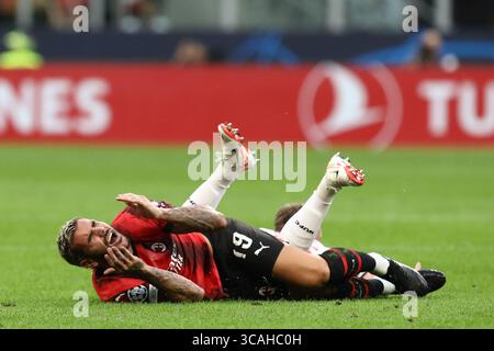 19. September 2023, Mailand, LOMBARDEZ, Italien: THEO HERNANDEZ Nr. 19 des Teams AC MILAN wird am Dienstag, den 19. September 2023, während des Gruppenspiels der UEFA Champions League zwischen AC Milan und Newcastle United im Stadio San Siro (Italien) im Stadio San Siro (Foto: © Mickael Chavet/ZUMA Press Wire) Stockfoto