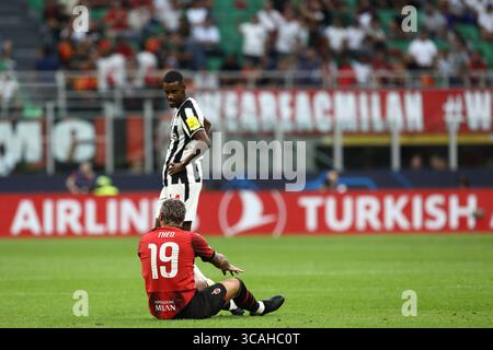 19. September 2023, Mailand, LOMBARDEZ, Italien: THEO HERNANDEZ Nr. 19 des Teams AC MILAN wird am Dienstag, den 19. September 2023, während des Gruppenspiels der UEFA Champions League zwischen AC Milan und Newcastle United im Stadio San Siro (Italien) im Stadio San Siro (Foto: © Mickael Chavet/ZUMA Press Wire) Stockfoto