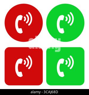 Symbolgruppe „Anruf annehmen und ablehnen“. Vektorabbildung. Stock Vektor