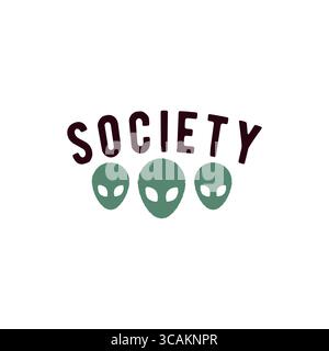 Alien Society Logo Stock Vektor