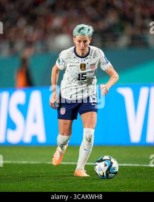 1. August 2023: Megan Rapinoe (USA) kontrolliert den Ball während eines Spiels , AT , . Kim Price/CSM (Kreditbild: © Kim Price/CSM via ZUMA Press Wire) Stockfoto