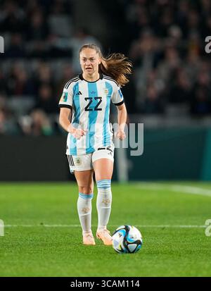 24. Juli 2023: Estefania Banini (Argentinien) kontrolliert den Ball bei einem Spiel der Gruppe G - FIFA Frauen-Weltmeisterschaft Australien & Neuseeland 2023, Italien gegen Argentinien, im Eden Park, Auckland, Neuseeland. Kim Price/CSM (Kreditbild: © Kim Price/CSM via ZUMA Press Wire) Stockfoto