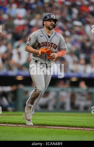18. Juli 2023 Chas McCormick (20) macht während des Spiels mit Houston Astros und Colorado Rockies im Coors Field in Denver Co. David Seelig/Cal Sport Medi (Bild: © David Seelig / Cal Sport Media/CSM via ZUMA Press Wire) Stockfoto