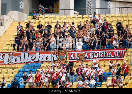 22. Oktober 2023, LAS PALMAS DE GRAN CANARIA, LAS PALMAS, SPANIEN: Anhänger von Rayo Vallecano sind während der spanischen Liga La Liga EA Sports zu sehen, die am 22. Oktober 2023 im Estadio Gran Canaria in Las Palmas de Gran Canaria ausgetragen wurde. (Foto: © Gabriel Jimenez Lorenzo/AFP7 via ZUMA Press Wire) Stockfoto