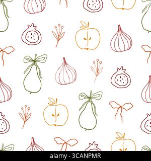 Handgezeichnetes Muster mit skurrilen Früchten Stock Vektor