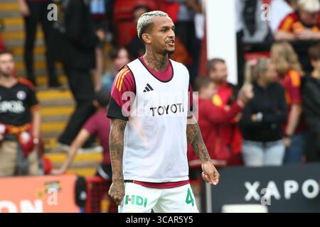 Walsall, Großbritannien. August 2025. 06.08.2025 Sport; Calcio; Amichevole: Aston Villa gegen Roma Nella foto: Franca Wesley(Foto Gino Mancini) während Aston Villa gegen Roma, Freundschaftsfußballspiel in Walsall, England, 06. August 2025 Credit: Independent Photo Agency/Alamy Live News Stockfoto