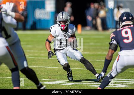 22. Oktober 2023: Raiders #11 Tre Tucker in Aktion während eines Spiels gegen die Chicago Bears in Chicago, Illinois. Mike Wulf/CSM (Kreditbild: Stockfoto