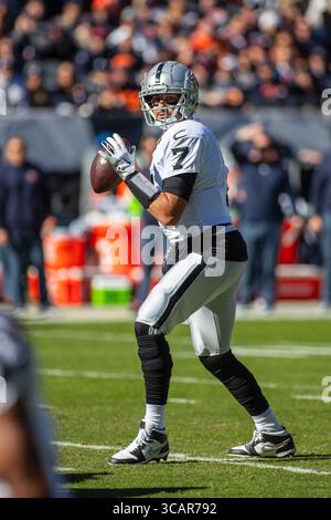 22. Oktober 2023: Raiders Quarterback #7 Brian Hoyer in Aktion während eines Spiels gegen die Chicago Bears in Chicago, IL. Mike Wulf/CSM (Kreditbild: Stockfoto