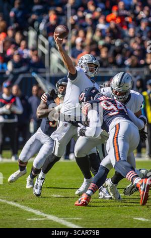 22. Oktober 2023: Raiders Quarterback #7 Brian Hoyer in Aktion während eines Spiels gegen die Chicago Bears in Chicago, IL. Mike Wulf/CSM (Kreditbild: Stockfoto