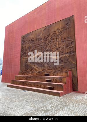 Gedenkstätte für die Opfer der sowjetischen Besatzung in Riga, aufgenommen in emotionalen Fotos, die Erinnerung und Widerstandsfähigkeit widerspiegeln. Stockfoto