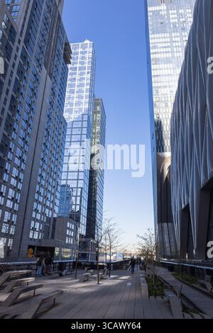 New York, High Line Park in der Nähe von Hudson Yards Stockfoto