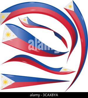 Flagge der philippinen. Flag gesetzt. Vektorabbildung Stock Vektor