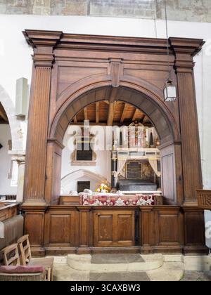 Die Boynton Pew in St. Martin's Kirche Burton Agnes Stockfoto