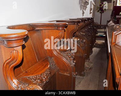 Chorbuden in St. Martin's Kirche Burton Agnes Stockfoto