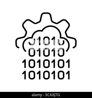 Infrastruktur als Code, Symbol für schwarze Linie. Vektor isoliertes Element.editierbare Kontur Stock Vektor
