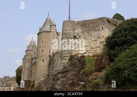Schloss Josselin, erbaut in der Renaissance, Dorf Josselin, Morbihan, Bretagne, Frankreich Stockfoto