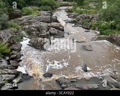 Nautelankoski Stromschnellen in Turku, Finnland. Stockfoto