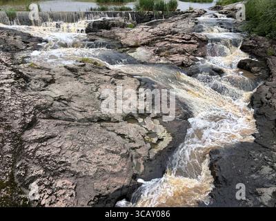 Nautelankoski Stromschnellen in Turku, Finnland. Stockfoto