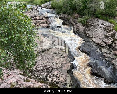 Nautelankoski Stromschnellen in Turku, Finnland. Stockfoto