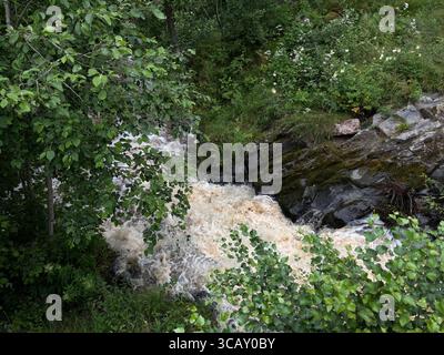 Nautelankoski Stromschnellen in Turku, Finnland. Stockfoto