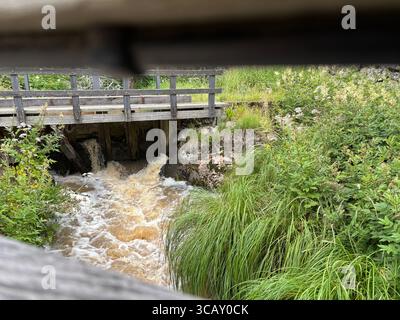 Nautelankoski Stromschnellen in Turku, Finnland. Stockfoto