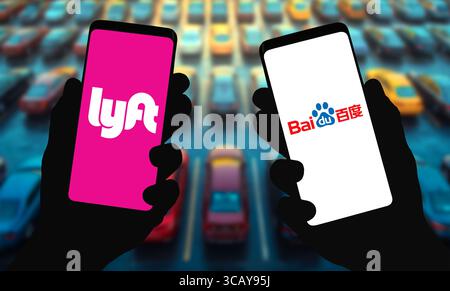 Zusammenarbeit zwischen Lyft und Baidu Stockfoto