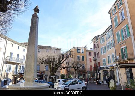 Platz der Republik, Privas, Departement Ardèche, Frankreich Stockfoto