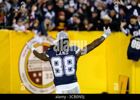 07. Januar 2024: Dallas Cowboys Wide Receiver CeeDee Lamb (88) feiert nach dem NFL-Spiel zwischen den Dallas Cowboys und den Washington Commanders in Landover, MD. Reggie Hildred/CSM (Credit Image: © Reggie Hildred/CSM via ZUMA Press Wire) Stockfoto