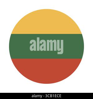 Roundel der litauischen Flagge. Kreisflagge von Litauen. Stock Vektor