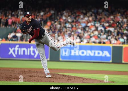 13. Juni 2023, Houston, Vereinigte Staaten: Washington Nationals starteten Pitcher Patrick Corbin (46) im zweiten Inning während des MLB-Spiels zwischen den Washington Nationals und den Houston Astros am Dienstag, den 13. Juni 2023, im Minute Maid Park in Houston, Texas. Die Astros besiegten die Nationalmannschaft mit 6:1. (Bild: © Tom Walko/ZUMA Press Wire) Stockfoto