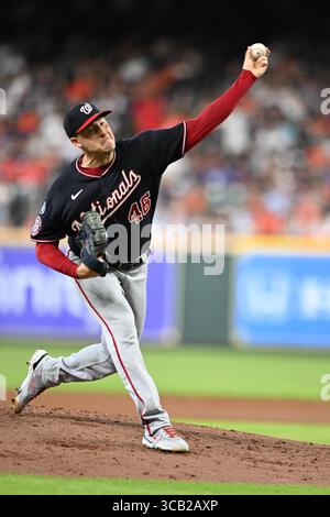 13. Juni 2023, Houston, Vereinigte Staaten: Die Washington Nationals starten den Pitcher Patrick Corbin (46) im zweiten Inning während des MLB-Spiels zwischen den Washington Nationals und den Houston Astros am Dienstag, den 13. Juni 2023, im Minute Maid Park in Houston, Texas. Die Astros besiegten die Nationalmannschaft mit 6:1. (Bild: © Tom Walko/ZUMA Press Wire) Stockfoto