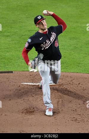 13. Juni 2023, Houston, Vereinigte Staaten: Die Washington Nationals starten den Pitcher Patrick Corbin (46) im ersten Inning während des MLB-Spiels zwischen den Washington Nationals und den Houston Astros am Dienstag, den 13. Juni 2023, im Minute Maid Park in Houston, Texas. Die Astros besiegten die Nationalmannschaft mit 6:1. (Bild: © Tom Walko/ZUMA Press Wire) Stockfoto