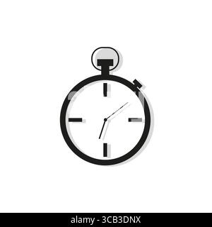 Stoppuhr-Timer-Symbol. Symbol für Zeitmessung. Geschwindigkeit Deadline Vektor. Schwarzweiße Abbildung. Stock Vektor