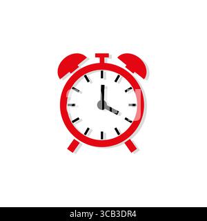 Wecksymbol. Zeiterinnensymbol. Roter Deadline Vektor. Illustration zum Aufwachen. Stock Vektor