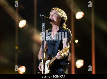 9. Juni 2023, USA: Keith Urban tritt am 2. Tag des CMA fest im Nissan Stadium am Donnerstag, 9. Juni 2023 in Nashville, Tennessee auf. (Foto: Amiee Stubbs/imageSPACE) (Foto: © Amiee Stubbs/imageSPACE via ZUMA Press Wire) Stockfoto