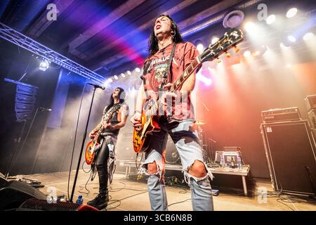 Oktober 2023, Oslo, Kopenhagen, Norwegen: Oslo, Norwegen. Oktober 2023. Die schwedische Hard-Rock-Band The Cruel Intentions gibt ein Live-Konzert in der Vulkan Arena im Rahmen des Oslo Rock fest 2023 in Oslo. (Foto: © Terje Dokken/Gonzales Foto via ZUMA Press) Stockfoto