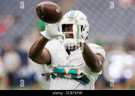 19. August 2023: Miami Dolphins Running Back Raheem Mostert (31) während eines Vorsaisonspiels zwischen den Miami Dolphins und den Houston Texans in Houston, Texas. ..Trask Smith/CSM (Foto: © Trask Smith/CSM via ZUMA Press Wire) Stockfoto