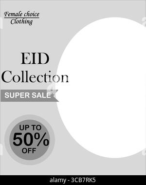 Super Sale Eid Kollektion für Damen – bis zu 50 % Rabatt auf Sonderrabatt für Eid Stock Vektor