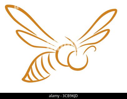 Ein Symbol der fliegenden stilisierten Biene. Stock Vektor