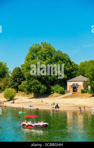 Frankreich, seine et Marne, Chelles, die Ufer der Marne, der Strand der Ruinen der alten Mühle, Elektroverleih Stockfoto