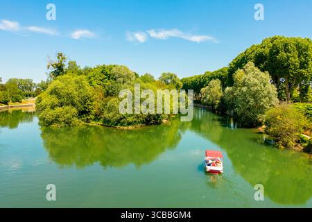 Frankreich, seine et Marne, Chelles, die Ufer der Marne, Insel des regionalen Naturschutzgebiets der Chelles Islands, Elektroverleih Stockfoto