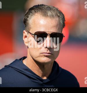 10. September 2023: Chicago Bears Head Coach Matt Eberflus vor einem Spiel gegen die Chicago Bears Green Bay Packers in Chicago, Illinois. Mike Wulf/CSM (Kreditbild: Stockfoto