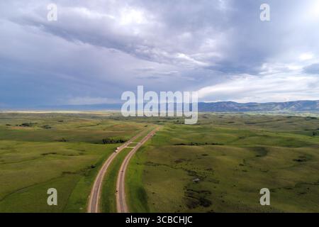 Die grünen Hügel von Montana und Wyoming Stockfoto
