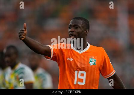3. Februar 2024: Nicolas Pepe (Elfenbeinküste) // im Finale des African Cup of Nations Quarter, Elfenbeinküste gegen Mali, Stade de la Paix, Bouake, Elfenbeinküste. Kim Price/CSM (Kreditbild: © Kim Price/CSM via ZUMA Press Wire) Stockfoto